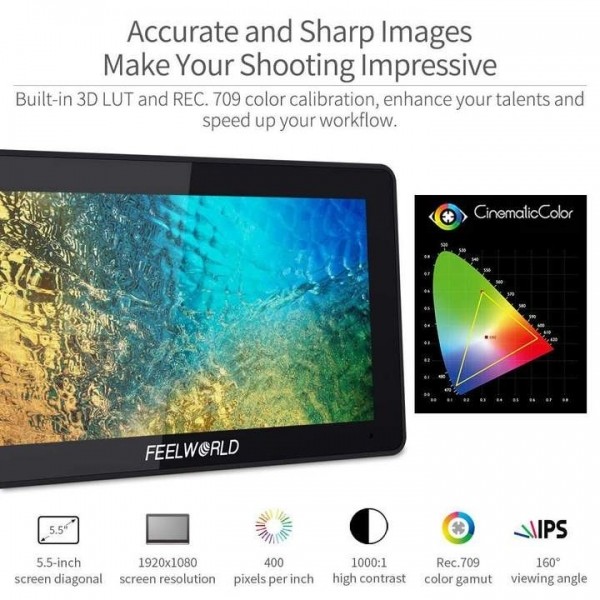에이브이엑스l주l,F6 PLUS 5.5"  4K HD 프리뷰 3D LUT 터치스크린 촬영 모니터(KC인증 정식 수입제품)