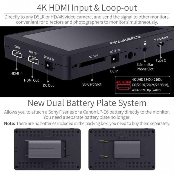 에이브이엑스l주l,F6 PLUS 5.5"  4K HD 프리뷰 3D LUT 터치스크린 촬영 모니터(KC인증 정식 수입제품)